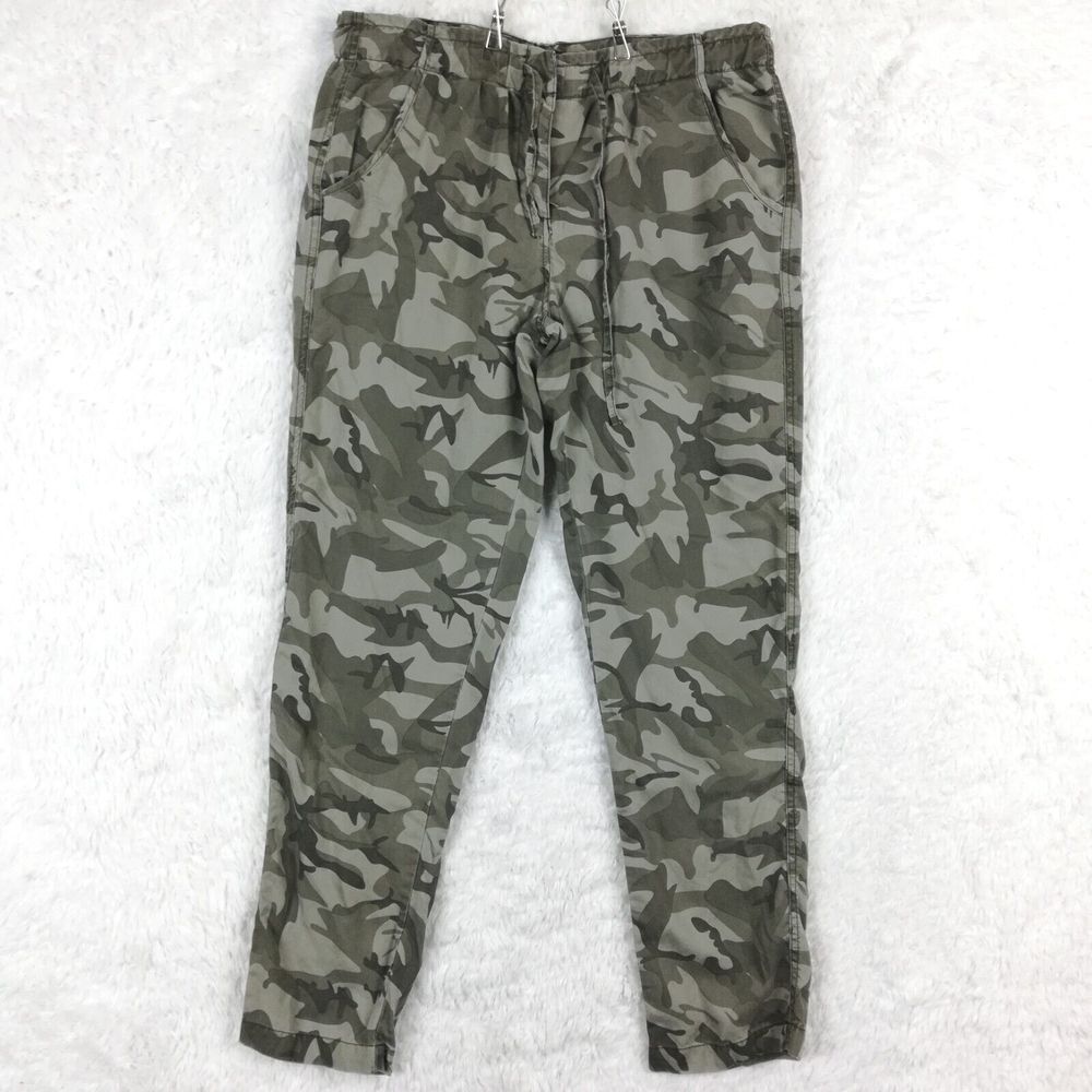 Velvet Heart Womens Pants Straight‎ Leg Gray Camo Lightweight Streetwear M